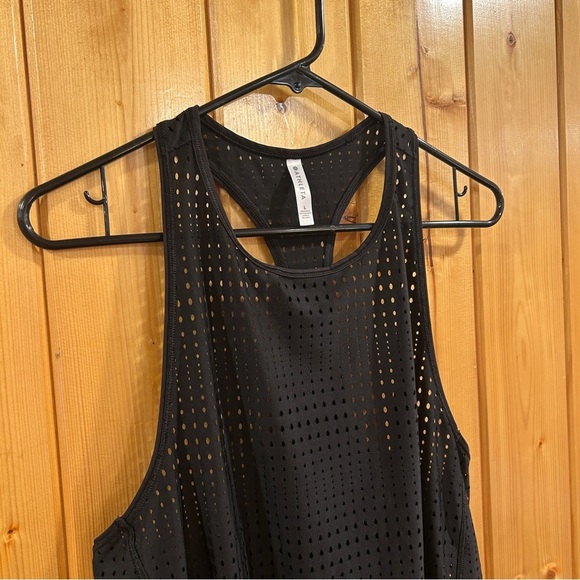 Athleta A Game Mesh Tank Top Black Size L - Picture 5 of 7